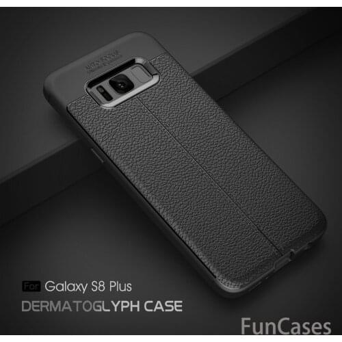 For Samsung S8 Plus Leather TPU Carbon Fiber Cover Matte Case Silicone Fundas conque For Samsung S8 Plus back shell Cover