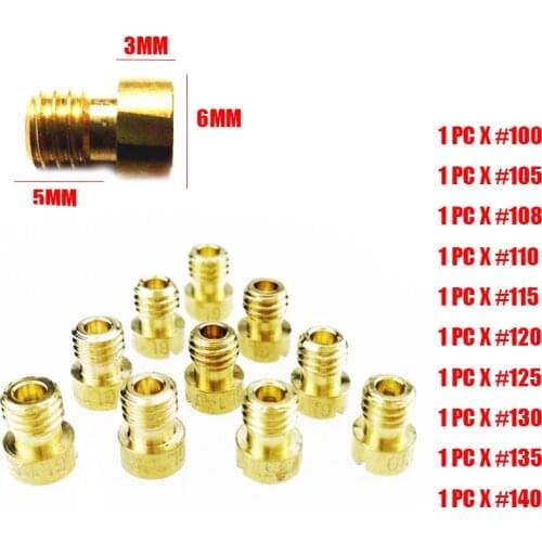 10pc/set Carburetor Carb for GY6 125cc-150cc Carburetor Main Jet 152QMI 157QMJ 100 105 108 110 115 120 125 130 135 140