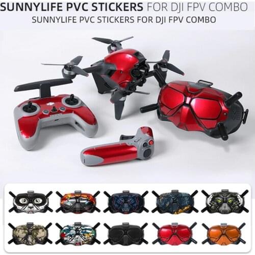 DJI FPV Combo PVC stickers FPV glasses V2 remote control Skin sticker Decorative decals For dji FPV drone Accessories