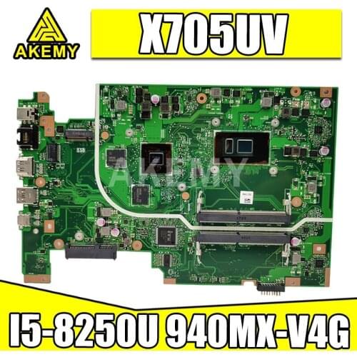 Akemy X705UV Motherboard For ASUS X705UDR X705UQ X705UV X705UB X705UD X705U X705UVR Laotop Mainboard i5-8250U CPU 940MX GPU