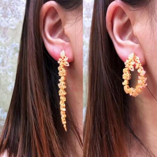 Missvikki Gorgeous Changeable magic Long Earrings for Women Girl Bridal Wedding Fashion Birthday Anniversary Gift High Quality