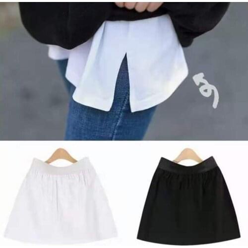 Fashion Sweater Base Men Women Fake Hem Shirt Fake Mini Skirt Thin Short Skirt Fake Hem Half-length Adjustable Layered Fake Top
