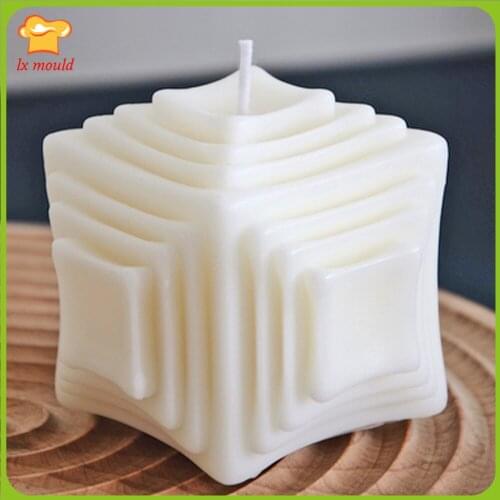 New Geometric Square Candle Silicone Mold, Aromatherapy Gypsum Shaped Home Decoration Mould