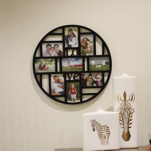 New 9 Photo Frame Combination Home Design Wedding Photo Frame Wall Decoration Wooden Picture Frame White Black