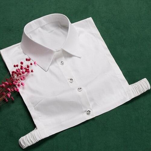 Solid Color White Black Fake Collar for Women Shirt Detachable Collar Ladies Lace False Collar Female Blouse Neckwear Accessory