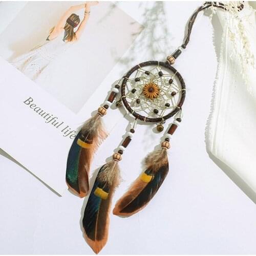 Feathers Craft Dream Catcher Net Handmade Dreamcatcher Car Pendant Auto Interior Styling Accessories Home Decoration