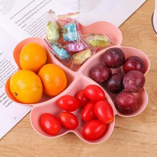 Plastic Plates Fruits Candy Snacks Nuts Seeds Storage Tray Food Platter Divided Dessert Dished Bowl Party Home Kitchen Supplies
