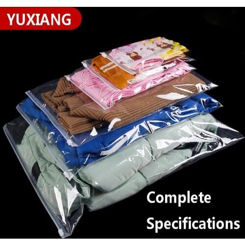50Pcs Clear PE Clothing Zipper Packaging Bag Children And Adults Gift Packaging Plastic Brand Logo Custom Printing