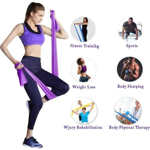 Yoga Belt Resistance Bands Training Pull Rope Pilates Expander Home Fitness Stretching Gym Workout Equipments