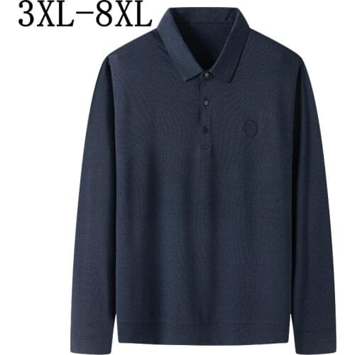 Size 8XL 7XL 6XL 2021 New Autumn Business Mens Polo Shirts Loose Oversized Shirts For Men High Quality Comfortable polo homme
