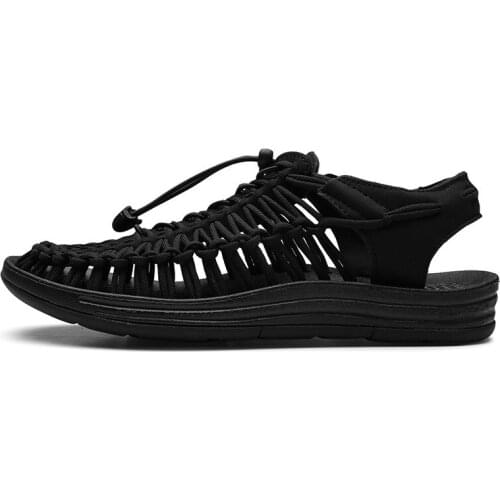 Summer Mens Beach Sandals Handmade Weaving Design Breathable Mens Elastic Sandals Soft Bottom Non-slip Outdoor Roman Sandals