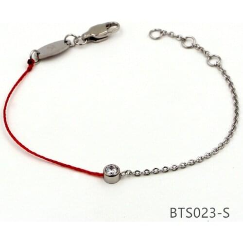 Silver Red Rope Bangle Bracelet Fashion Women Jewelry Gift Chain BTS023