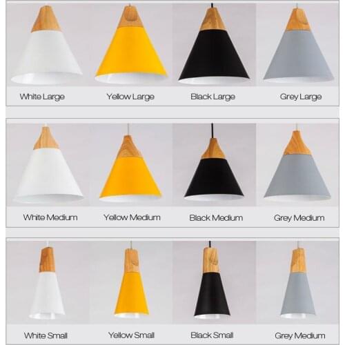 Modern Dining Room Pendant Lights Indoor Bedroom Colorful Pendant Lamps Restaurant Coffee Lighting Iron+Solid Wood E27 Base