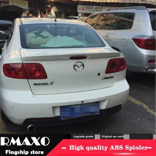 For MAZDA 3 Spoiler 2006-2013 MAZDA 3 High Quality ABS Material Car Rear Wing Primer Color Rear Spoiler