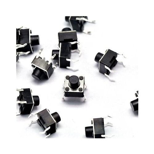 200Pcs Tactile Switch 6 x 6 x 7mm PCB Momentary Tact Push Button Switch 4 Pins