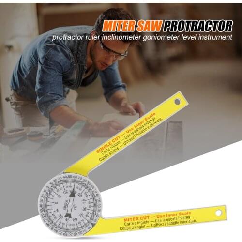 Miter Saw Protractor Ruler with Pencil ABS Digital Protractor 360° Angle Inclinometer Miter Saw Angle Level Meter Measuring Tool
