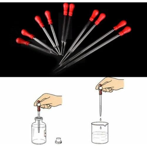 1Pcs Durable Red Rubber Cap Glass Pipettes Dropper Lab Glassware Lab Test