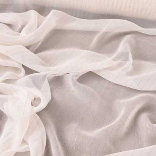 130CM Wide Thin White Silk Fabric for Summer Dress Blouse Skirt Shirt Pants H583