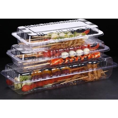 200pcs Disposable Plastic Reusable Take Out Box Meal Storage Food Lunch Box Reusable Containers Home Lunchbox