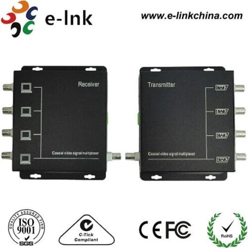 4 Channel analog video multiplexer/Coaxial video transmitter/CCTV multiplexer by coaxial