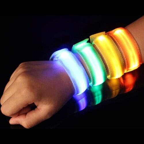 4 Pcs Multifunction LED Flashing Wrist Strap Adjustable Bracelet Armband Glowing Ball Glowing LED Bracelet Party Decoration Gift