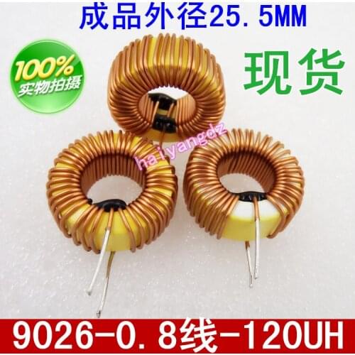 5pcs/23mm 120UH 0.8 Line 9026 Magnetic ring inductors Magnetic ring inductors Iron core 6A
