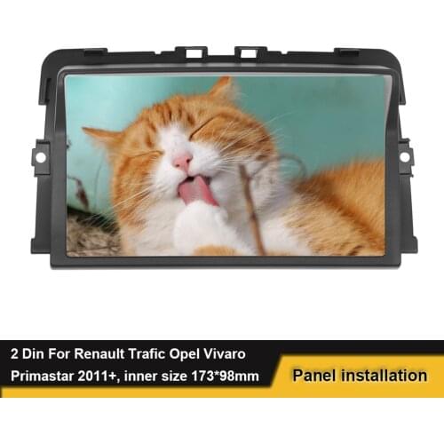 2 Din Car Fascia For Renault Trafic Opel Vivaro Primastar 2011+ DVD Stereo Frame Panel Plate Dash Installation Bezel Trim Kit