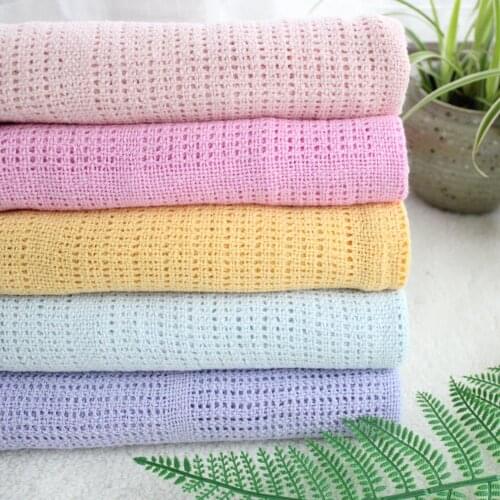 90X120cm super soft Cotton crochet hole thin summer wrap Baby knitted Blanket Toddler kids back seat cover baby deken crib cover