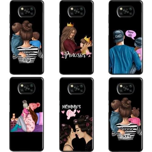 Super Dad Mom Baby Girl Twin For POCO X3 F1 F2 Pro Case For Xiaomi Mi Note 10 Lite Mi 10T 9T Pro 10 9 Mi A3 Coque