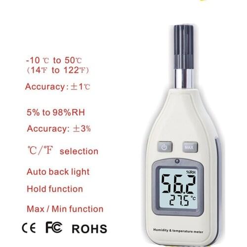 Digital Thermometer Hygrometer with LCD Display Indoor Outdoor Temperature Humidity Meter