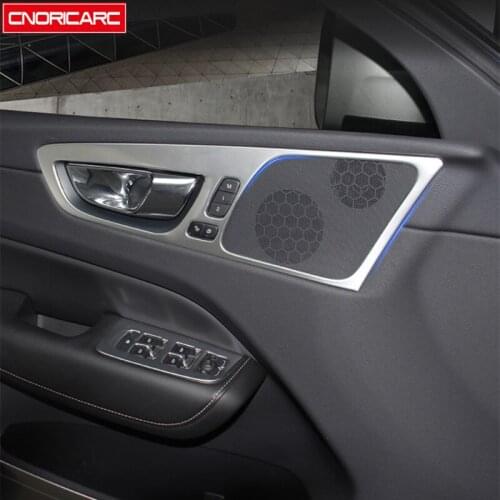 Stainless Steel Door Handle Frame Decoration Cover Trim For Volvo XC60 2018-2021 LHD Car Styling Interior Accessories
