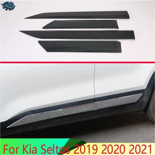 For Kia Seltos 2019 2020 2021 Car Accessories ABS Chrome Side Door Body Molding Moulding Trim
