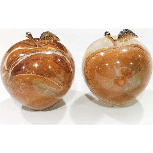 Natural Afghanistan Jade Apple Hand Carved Quartz Fruit Shape Healing Crystal Stone Christmas Gifts Marble Home Decoration