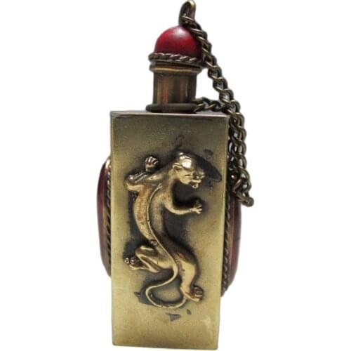 Chinese Handwork Titel Silver Inlay Gemstone Snuff Bottles