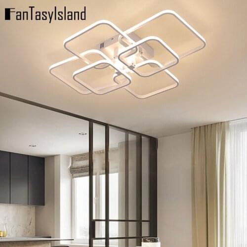 Creative Led Ceiling Lamp For Living Room Kitchen Dinning Room Individual Modern Black/White Square indoor Lighting Fixture