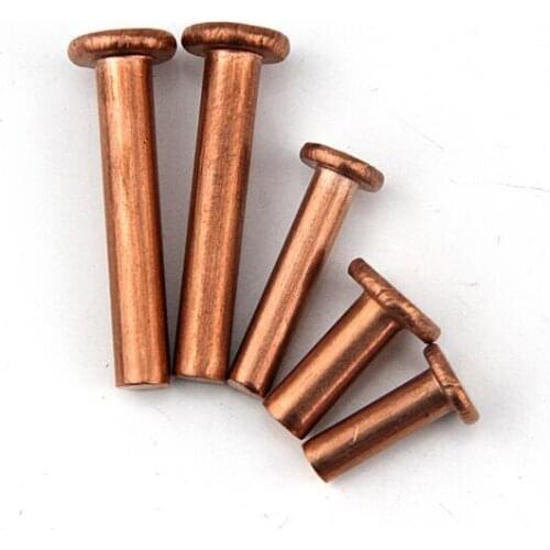 M4 M5 x 5/6/8/10/12/16/20/25/30/35/40mm copper rivets flat head solid smooth body positioning fastener 50pcs