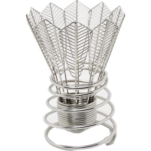 Metal Pen Holder Creative Gift Badminton Pen Tube Stainless Steel Metal Desk Organization Office Pencil Holders