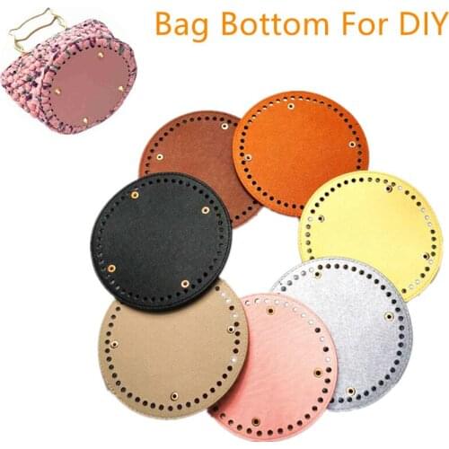 15*15cm Fashion DIY Shoulder Bags Handbag Accessories Hardware Parts PU Leather Round Bottom Cross Pattern Knitting Tray