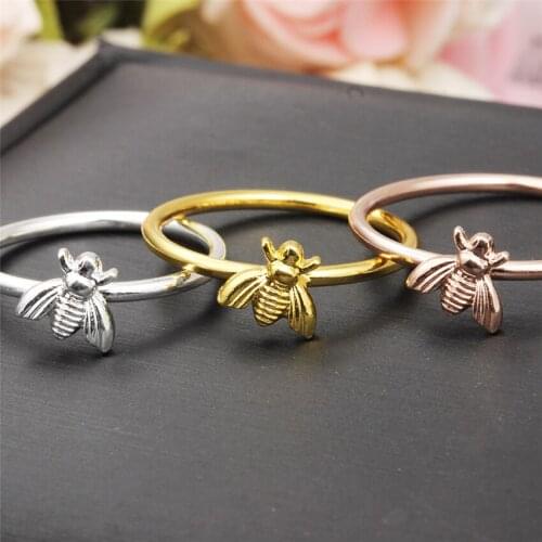 Fashion Vintage Bee Ring for Women Wedding Animal Honeybee Rings 2019 Gold Anniversary Jewelry Christmas Gift Anillos Mujer