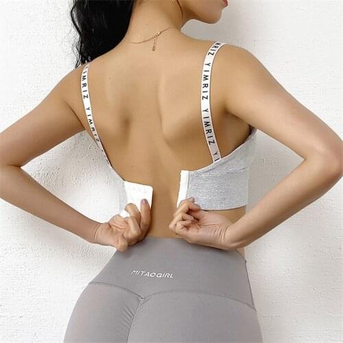 Adjust Buckle Breathable Sports Bra Workout Women Sport Crop Top Fitness Running Active Wear Padded Gym Brassiere Female