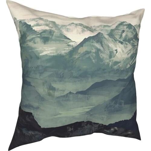 Mountain Fog Pillowcase Home Decor Cushion Cover Throw Pillow for Living Room Polyester Double-sided Printing Print