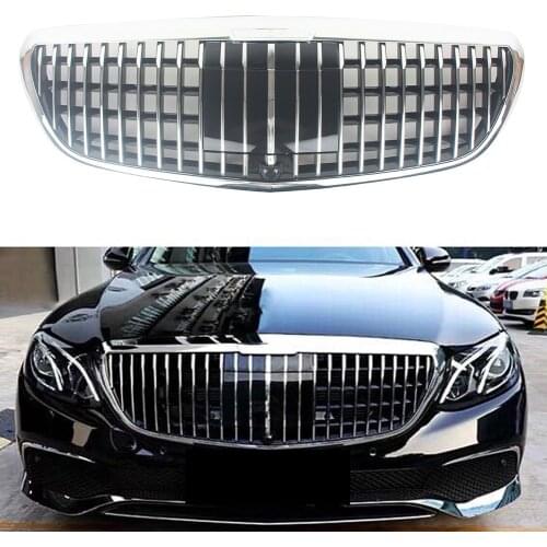 Front Bumper Racing Grill Billet Grille Cover For Mercedes-Benz W213 E-Class Maybach Style 2016-2020