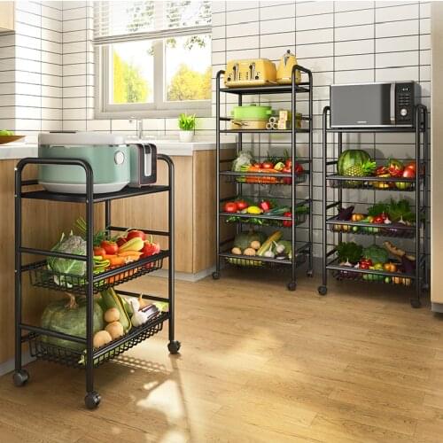 Mobile Floor Storage Rack Metal Kitchen Closet Rotating Multifunction Storage Rack Spice Food Kuchnia Household Products DG50SR