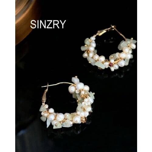 SINZRY unique design Natural FreshWater Pearl handmade creative Drop Earrings For Women Party Dangle Earrings