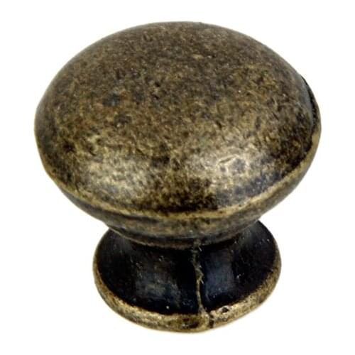Vintage Antique Brass Round Knob Door Drawer Dresser Cabinet Kitchen Cupboard Pull Handle, Pack of 6