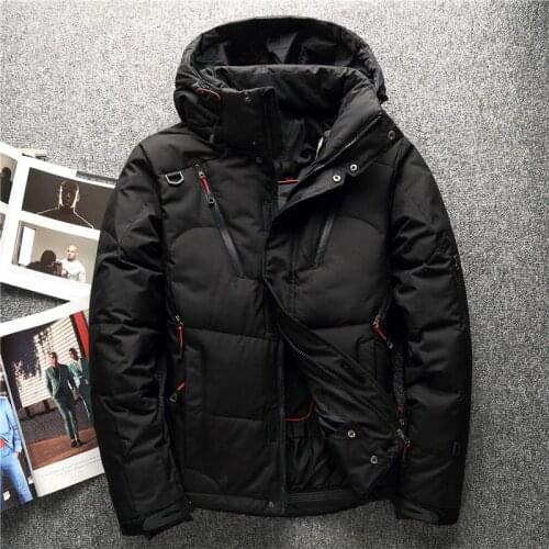 High Quality Mens White Duck Down Jacket Warm Hooded Thick Puffer Jacket Coat Male Casual Overcoat Thermal Winter Parka Men