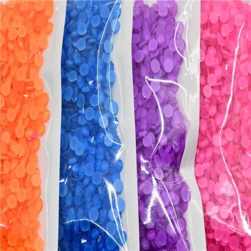 Bright nails crystals Flatback Non Hotfix Nail Art glass Glue for Rhinestone Neon orange ss6 ss12 ss16ss20 ss30