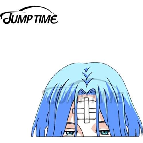 Jump Time 13 x 9.6cm For langa Peeker Funny Anime Car Stickers and Decals DIY Bumper Motorcycle JDM ATV Cartoon Fine Decal
