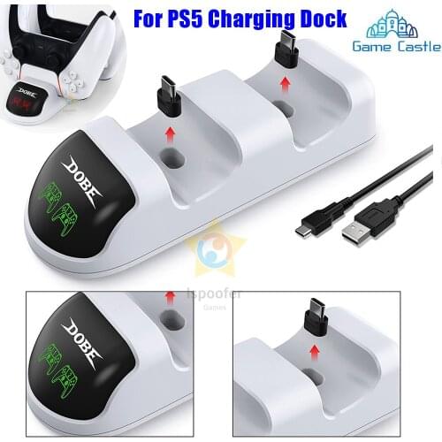 For PS5 Controller Charging Dock Charger Stand Station Dual Charge Gamepad Charging Station Type-C Interface For PS5 Playstation
