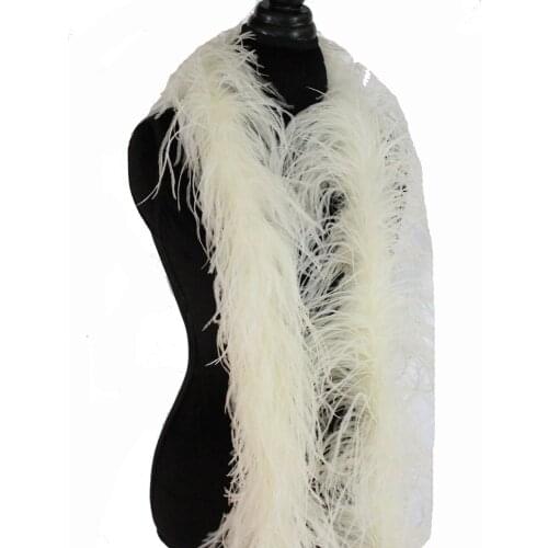 5 ply beige Luxury Ostrich Feather Boa 2meter long per pc A Quality full and fluffy 10meters/lot